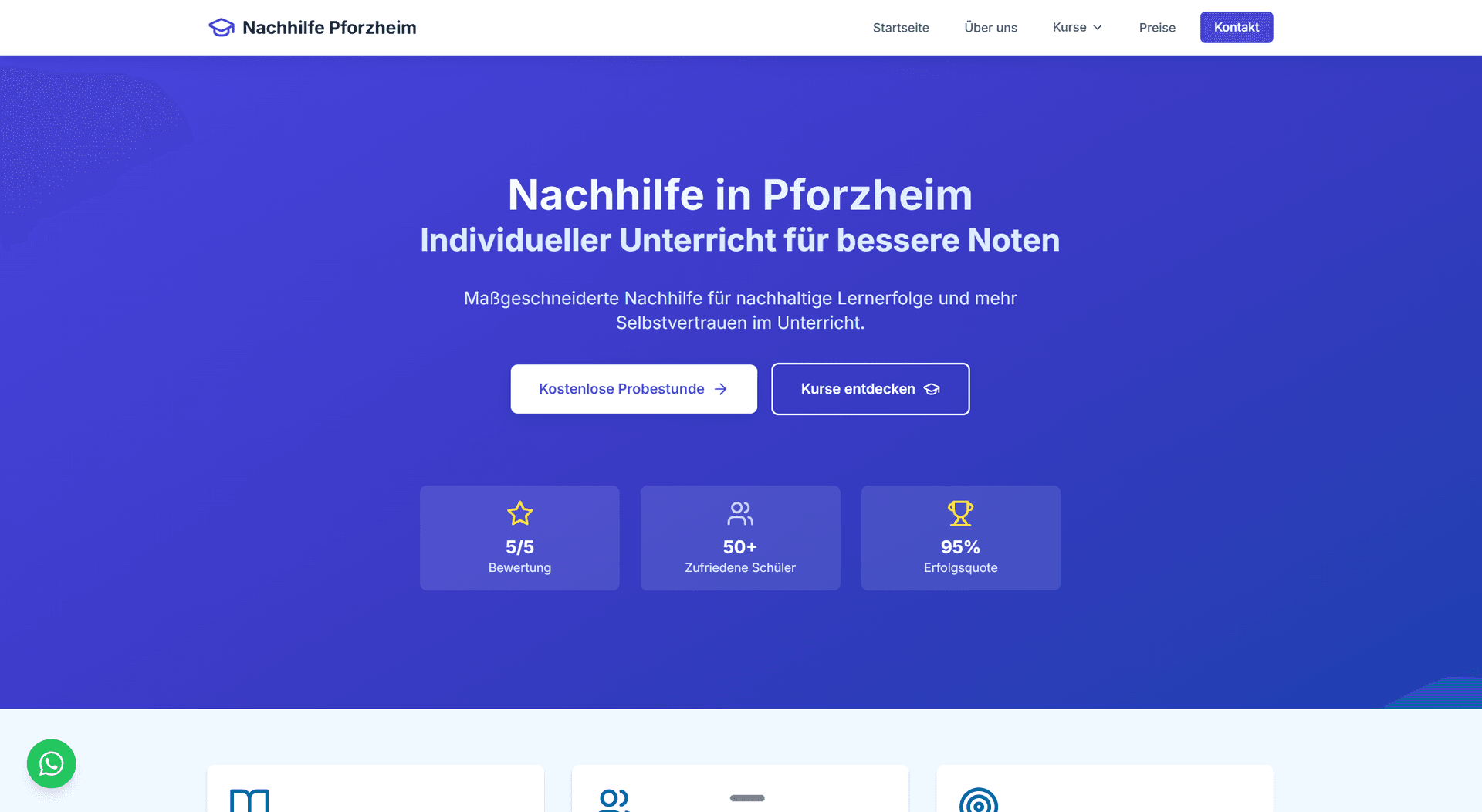 Website für Nachhilfe-Service